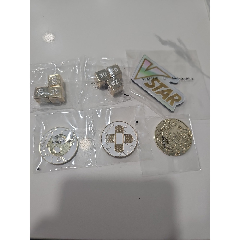 Charizard UPC Metal Coins and Dice Pokemon Bundle TCG READ